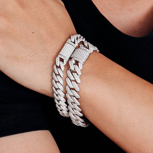 VVS 18mm Moissanite Cuban Link Bracelet Elite