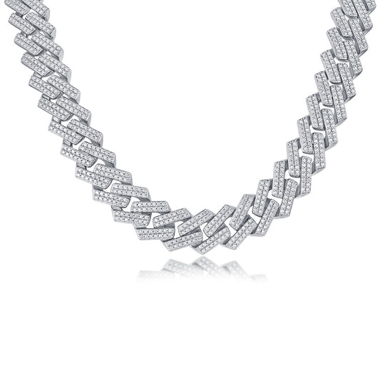 Men's Luxury Moissanite Diamond 225 mm Silver Inlay
